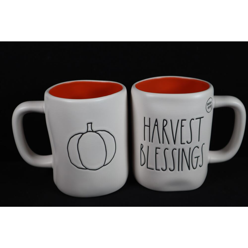 Rae Dunn HARVEST BLESSINGS Pumpkin Orange Mug